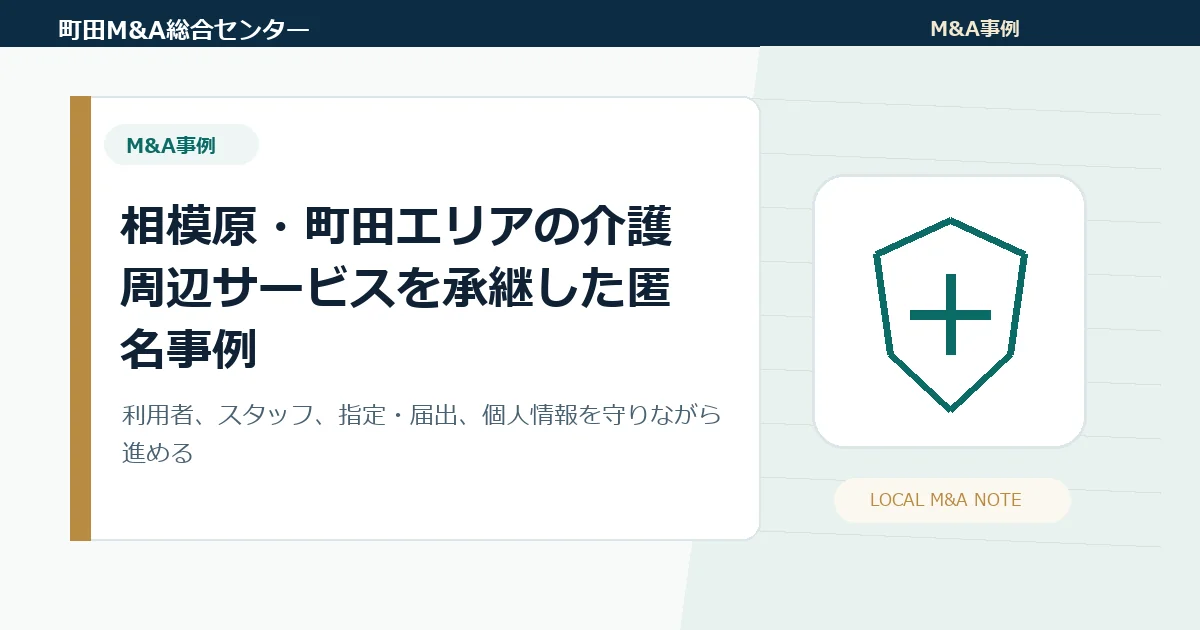 相模原・町田エリアの介護周辺サービスを承継した匿名事例｜許認可・人員体制・個人情報を段階整理したM&A
